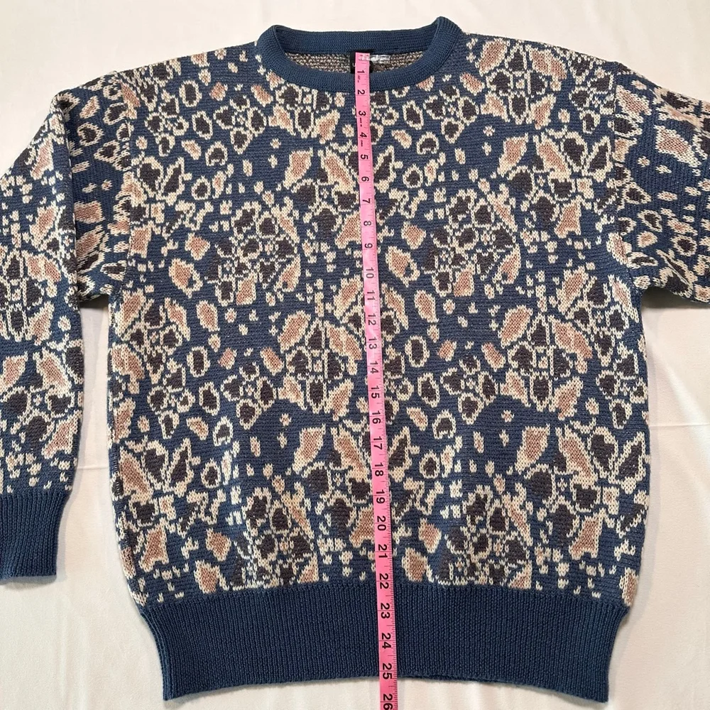 Vintage Ungaro Uomo Abstract Floral Knit Sweater | Paris Designer Pullover